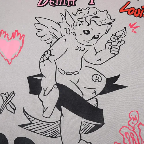 Vista 3 de cpfm.xyz Camiseta de verano de manga corta para hombres o mujeres, diseño de dibujo y garabatos