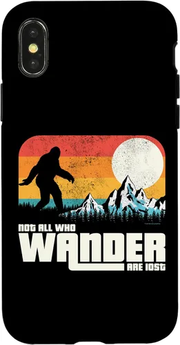 Vista 4 de Funda para iPhone 14 Retro Not All Who Wander Are Lost Sasquatch Yeti Bigfoot