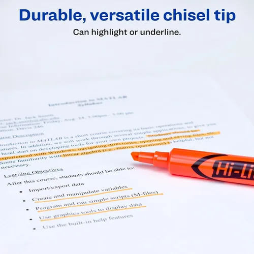 Vista 3 de Marcadores fluorescentes para escritorio HI-LITER, Naranja fluorescente