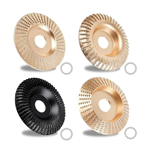 Vista 8 de Juego de 10 discos de molienda de madera para amoladora angular Ruedas de moldeo de madera de 4 o 4 1/2 pulgadas para amoladoras de tocones, eje