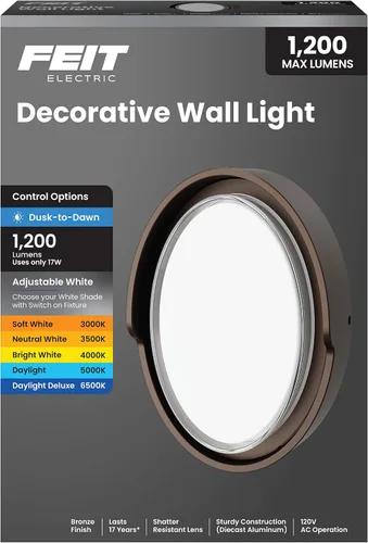 Vista 11 de Feit Electric S5sqwm/830/Ddbz 7.5 vatios 500 lúmenes 3000 Kelvin bronce atardecer a amanecer cuadrado llevó la luz de pared 3000K Blanco Cálido