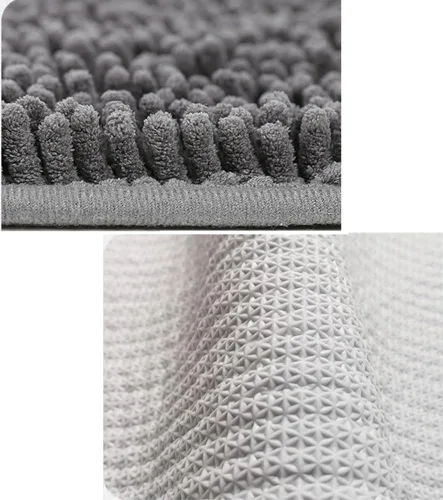 Vista 3 de Reyox Tapete de baño de felpilla, tapetes para inodoro en forma de U, tapete de baño de felpa suave, absorbente y peludo, tapete de contorno