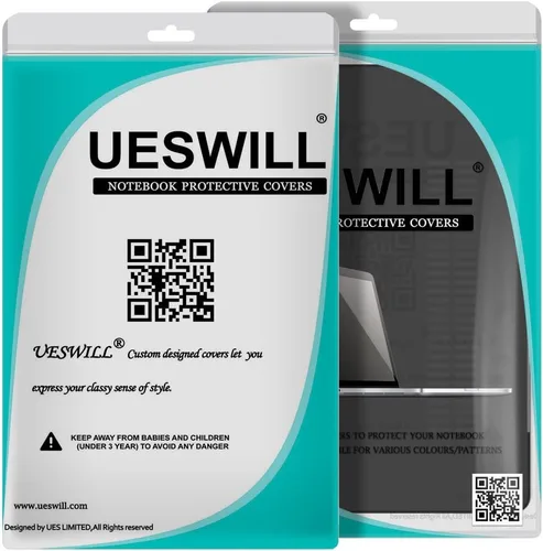 Vista 8 de UESWILL Compatible con carcasa rígida transparente brillante para MacBook Air de 11 pulgadas, modelo A1370 A1465, color negro