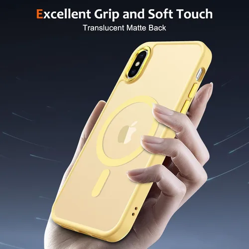 Vista 495 de Anuck - Funda magnética para iPhone 11 compatible con MagSafe, carcasa trasera mate translúcida dura, borde de TPU, delgada, resistente a impactos