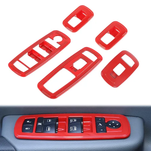 Vista 13 de Voodonala Interruptor de elevación de ventana, botón de control de elevalunas eléctrico, embellecedor para Dodge Charger Durango 2011-2025, para RAM