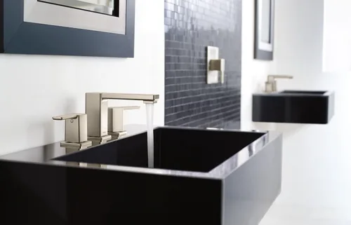 Vista 4 de Moen TS6721 Grifo de baño moderno generalizado de dos manijas de 90 grados, requiere válvula, cromo