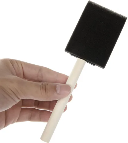 Vista 5 de Paquete de 100 pinceles de espuma de 2 pulgadas, pinceles de espuma a granel con mango de madera, esponja para pintura, acrílicos, manchas Paquete