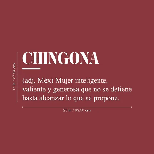 Vista 3 de Calcomanía de vinilo para pared, Chingona, 11 x 25 pulgadas, linda inspiradora y sarcástica divertida frase mexicana para oficina, negocios, tienda