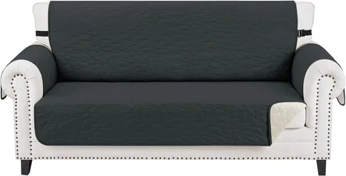 Vista 65 de CUCRAF Funda acolchada antideslizante para sofá, resistente al agua, protector de muebles para sofá de 1 cojín, apto para mascotas, funda de sofá