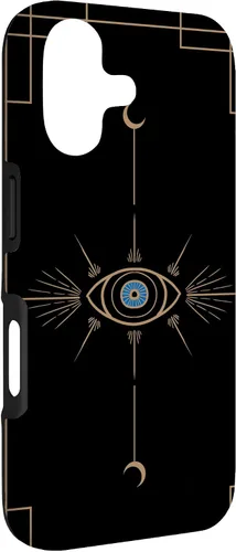 Vista 3 de Minimal Half Moon Blue Evil Eye Galaxy Space Spiritual Gift Case for iPhone 17
