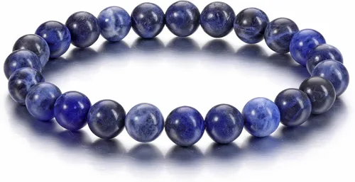 Vista 15 de Jovivi Pulsera elástica de cuentas redondas semipreciosas naturales – 0.315 pulgadas hecha a mano con cuentas de piedras preciosas curativas