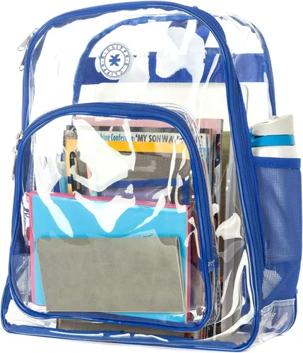 Vista 11 de K-Cliffs Large Transparent Backpack Clear Heavy Duty School Bag Durable Student Bookbag See Through Vinyl Daypack Workbag