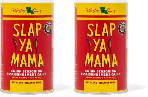 Vista 5 de Slap Ya Mama Condimento cajún estilo Louisiana, mezcla caliente, sin MSG y Kosher, lata de 8 onzas