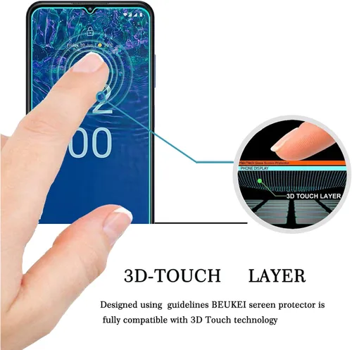 Vista 2 de Paquete de 3 protectores de pantalla compatibles con Nokia G310 5G / Nokia G310 de vidrio templado, sensible al tacto, compatible con fundas, dureza