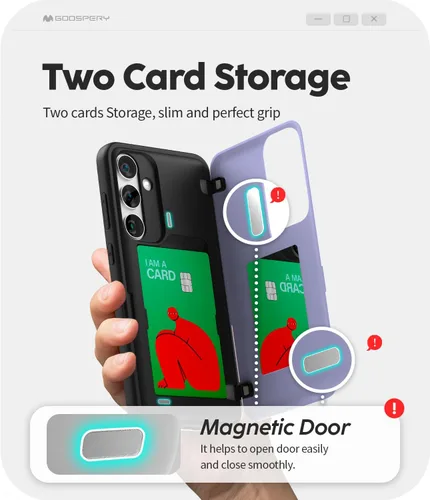 Vista 439 de GOOSPERY Parachoques magnético para puerta compatible con Galaxy S9 Plus, tarjetero tipo billetera con cierre automático por iman, funda protectora