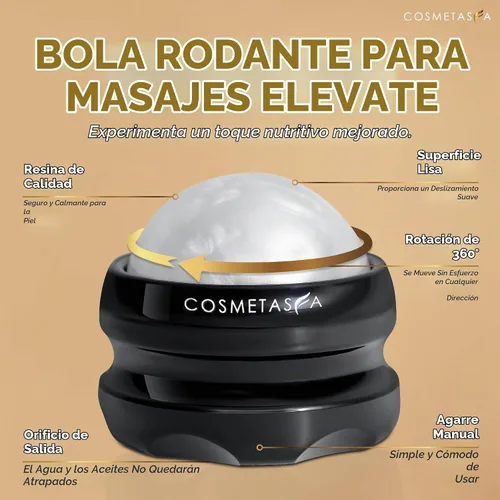 Vista 3 de Aceite de masaje nutritivo natural con rodillo de bola de masaje – Aceites terapéuticos de masaje de cítricos y coco con aceites esenciales