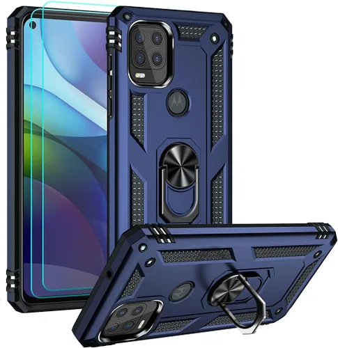 Vista 9 de Androgate Funda compatible con Moto G Stylus 5G con protector de pantalla HD, soporte de anillo de grado militar, soporte para automóvil, prueba