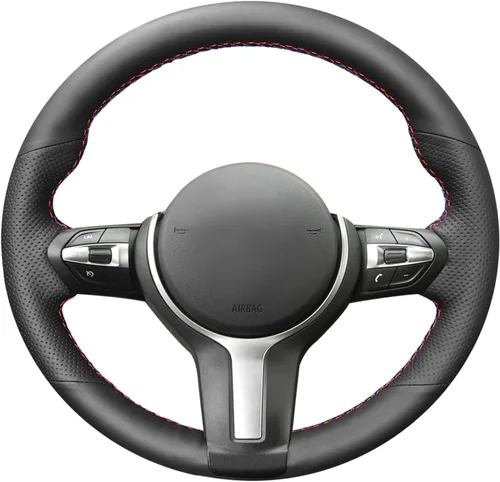 Vista 49 de MEWANT - Funda para volante de automóvil cosida a mano de Athsuede para BMW F87 M2 F80 M3 F82 M4 M5 F12 F13 M6 F85 X2 X5 M F86 X6 M F33 F30 M
