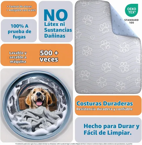 Vista 5 de IMPROVIA® Almohadilla reutilizable para cachorros, impermeable, extra absorbente, lavable para entrenamiento de perros, parto y más, protege tus