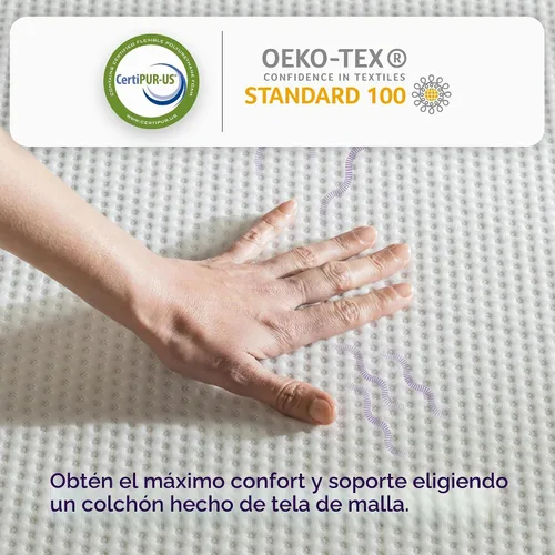 Vista 4 de NapQueen Colchón tamaño Twin de 6 pulgadas, colchón de espuma viscoelástica de carbón de bambú, cama en una caja, blanco
