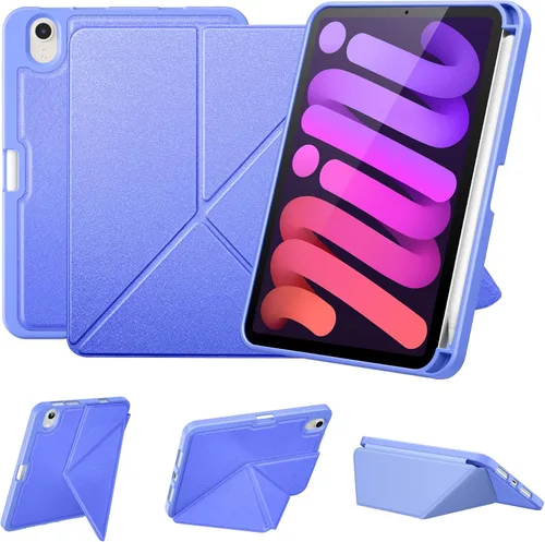 Vista 15 de DTTO Funda para iPad mini 7 (A17 Pro) 2024 / iPad mini 6 2021 de 8.3 pulgadas con soporte para lápiz, cubierta magnética de pie multiángulo