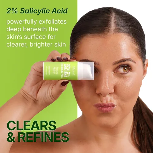 Vista 6 de Ebanel Exfoliante químico para cara, exfoliante AHA BHA, ácido glicólico, gel de pelado facial de ácido salicílico y láctico, infundido con té verde