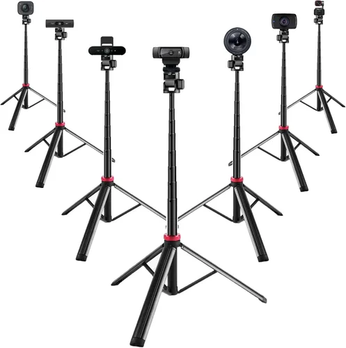 Vista 7 de Soporte de trípode para cámara web de 80 pulgadas para Logitech C920x/MX Brio 4K/C922x/C930e/Brio 501/StreamCam Webcams/iPhone 17 16 15 14/Samsung