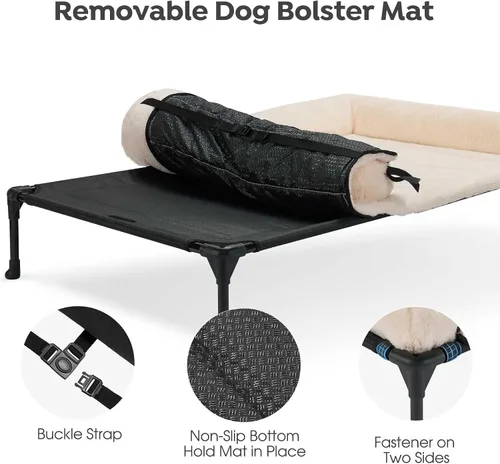 Vista 4 de Veehoo - Camas elevadas para perros de tamaño mediano con cojín de felpa esponjosa Orthopedic Raised Dog Beds for Indoor Outdoor, Soft Pet Sofa