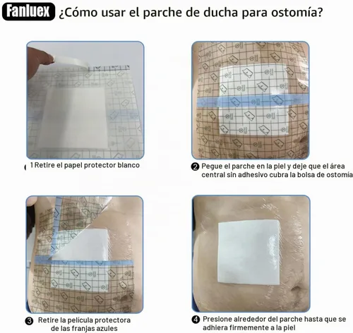 Vista 5 de Fundas de ducha impermeables para bolsa de ostomía, paquete de 30 fundas de ducha de catéter de diálisis de 8 x 8 pulgadas, cubierta de protección