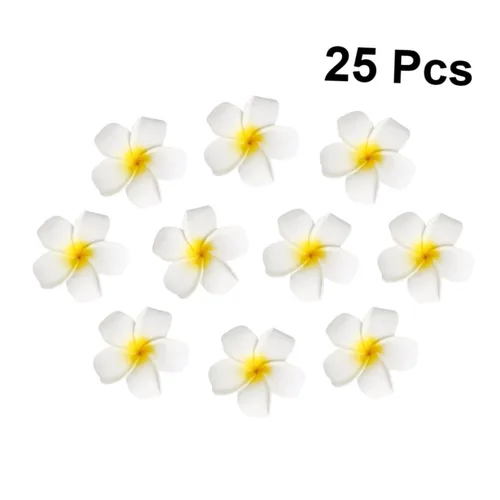 Vista 5 de FOMIYES 25 horquillas Frangipani para mujer, pinzas de pelo de flores de simulación, pinzas negras para novia, para playa, bodas, fiestas