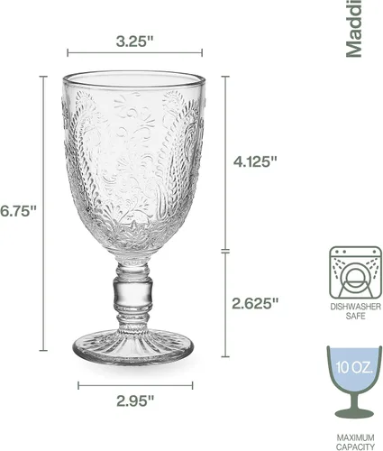 Vista 3 de Fitz and Floyd Maddi - Juego de 4 copas de vino, transparente