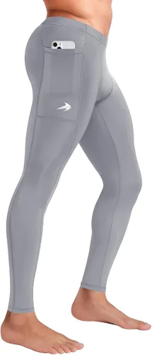 Vista 17 de CompressionZ Pantalones de compresión para hombre, para entrenamiento, deportes Leggings de capa base para correr Negro