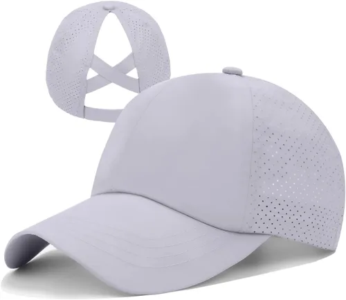 Vista 5 de Gorras de béisbol ajustables para mujer, diseño de moño desordenado, gorra de camionero