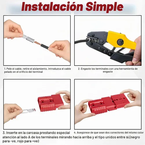Vista 4 de BFXM Anderson - Conector de 2 piezas, baterías de 175 amperios y 12 V, kit de enchufe de conexión/desconexión rápida, conectores para cables de 1/0