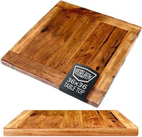 Vista 27 de Mesa de madera recuperada, pieza de madera reciclada rústica perfecta para cocinas, comedor y mesas auxiliares