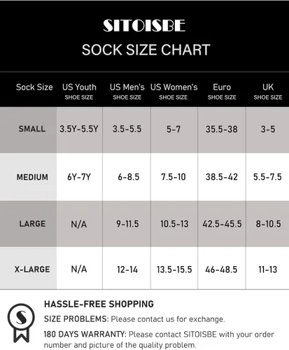 Vista 2 de SITOISBE Calcetines de compresión para hombres y mujeres, 4 pares de cojines para correr, senderismo