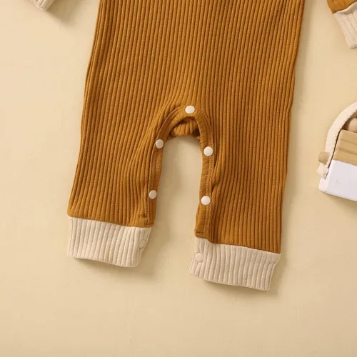 Vista 7 de LEBOLONG Enterizo unisex para bebés y niñas, con botones, liso, de una pieza, para bebés y niñas, ropa
