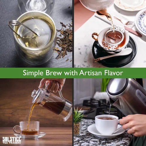 Vista 5 de Solstice Loose Leaf Tea Ultimate Sampler Feat. 12 té; té verde Sencha y pólvora, té negro Masala Chai, té de hierbas Rooibos y más! Aproximadamente