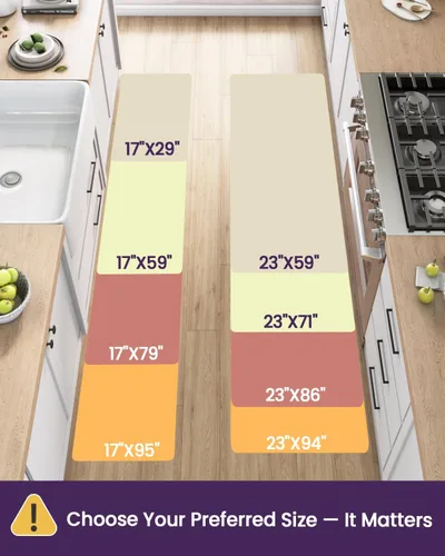 Vista 2 de DEXI Alfombrillas de Cocina Acolchadas Anti Fatiga, 17x59, Alfombra de Pasillo para Estar de Pie Impermeable, Espuma Viscoelástica Cómoda Acolchada