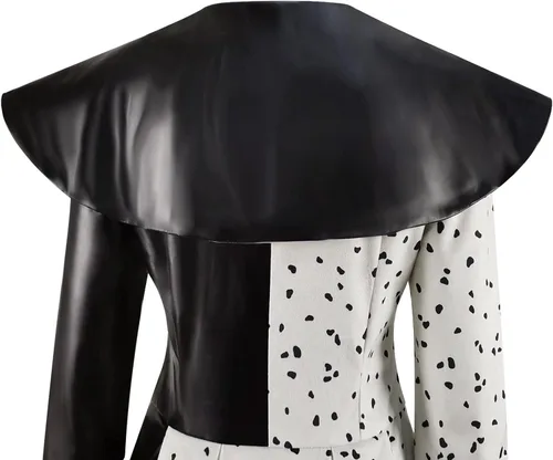 Vista 7 de Disfraz de cruella deville para mujer adulta, disfraz de Cruella dálmata para Halloween