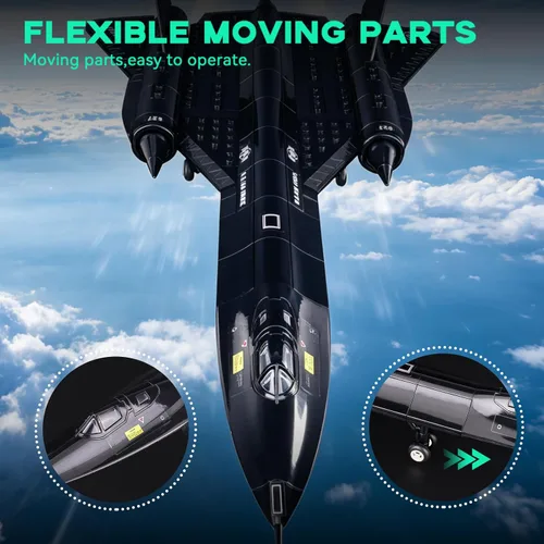 Vista 4 de ArtorBricks SR-71 - Juego de construcción militar de avión Blackbird de reconocimiento con soporte de exhibición, kit de modelo de 183 piezas