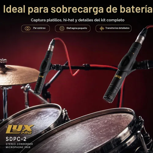 Vista 6 de LyxPro SDPC-2 Par Estéreo de Micrófonos de Condensador Tipo Lápiz/Vara para Instrumentos, Cápsulas Intercambiables Omni, Cardioide y Súper Cardioide