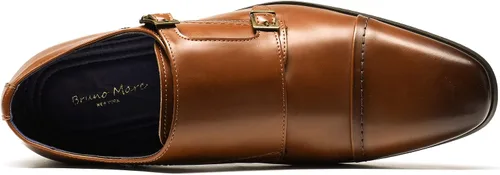 Vista 4 de Bruno Marc Mocasines de vestir para hombre, mocasines con correa de monje