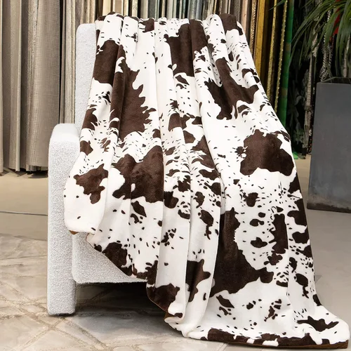 Vista 17 de Manta de vaca para niños de 40 x 50 pulgadas, ropa de cama de forro polar ultrasuave para niños y niñas, manta ligera para cochecito de bebé, bonita