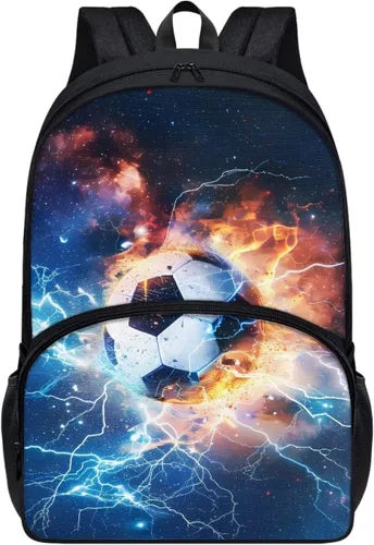 Vista 39 de American Flag Fire Galaxy Pattern Kids Backpack for Boys Girls Elementary Students Bookbag Middle School Bag Lightweight Children Travel Bag
