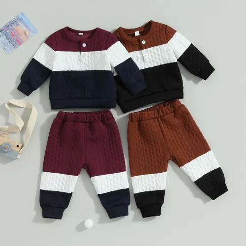 Vista 8 de MERSARIPHY Ropa de bebé para bebé, sudadera de punto para bebé, suéter de punto, pantalones largos, ropa de otoño e invierno
