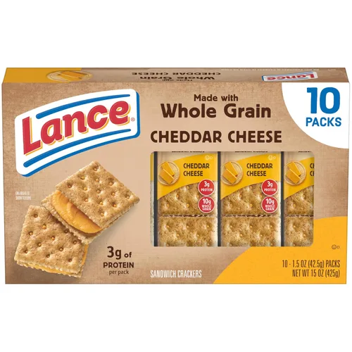 Vista 10 de Lance - Galletas saladas tipo sándwich, Captain's Wafers, paquete variado, 10 paquetes individuales, 6 sándwiches en cada uno