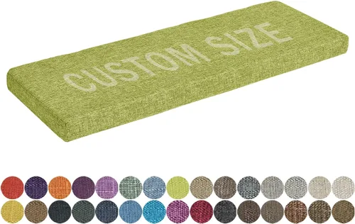 Vista 18 de Cojín de banco de tamaño personalizado, 30 colores, cojín de asiento de ventana panorámica, espuma gruesa de tapicería de 1.18 pulgadas, 1.97