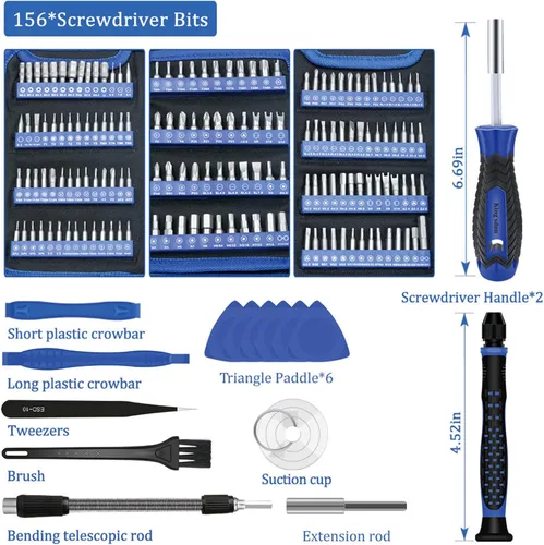 Vista 2 de Precision Screwdriver Set, 170 in 1 Computer Repair Tool Kit, Laptop Screwdriver Kit, Electronics Repair Tool Kit for PC Mac Book Cell Phone iPhone