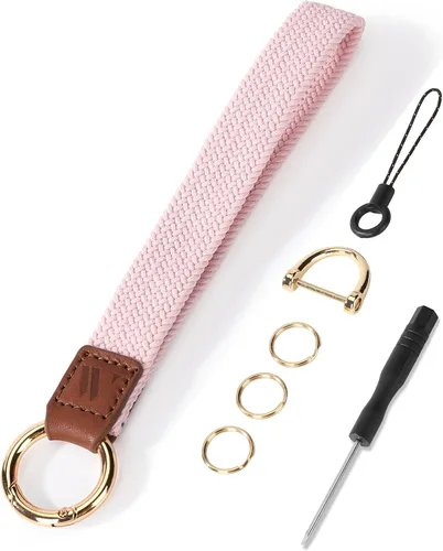 Vista 11 de WEESMILE - Llavero de muñeca elástico, bonitos llaveros de muñeca para mujer Car Keychain for Keys, Elastic Wrist Strap, Breathable Woven